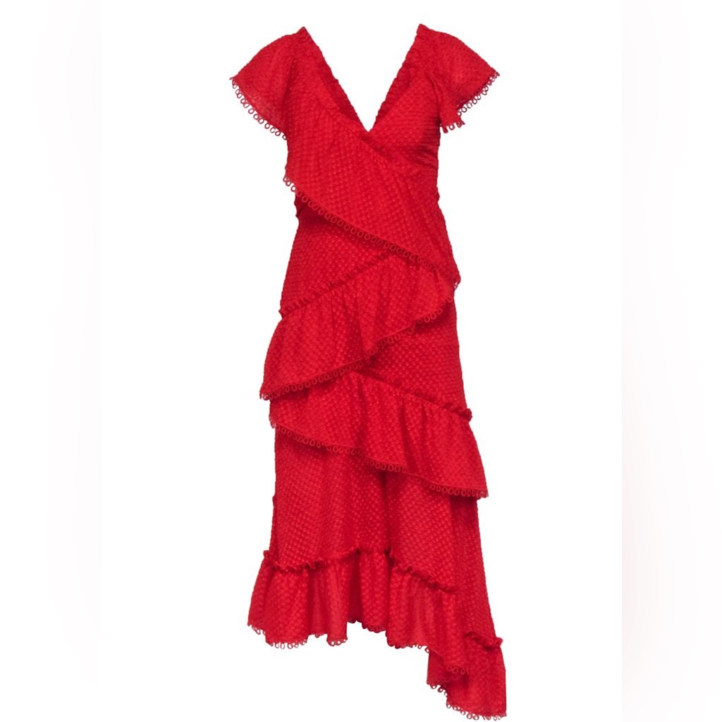Three Floor Tiered Midi Dress